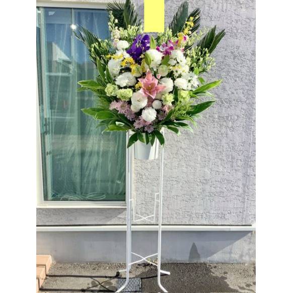 前橋市斎場葬儀の花　一段スタンド花