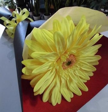 １本でも豪華なガーベラの花束。｜「はなせん」　（群馬県前橋市の花キューピット加盟店 花屋）のブログ