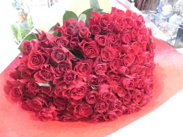 赤いバラ１０８本のプロ―ポーズの花束。｜「はなせん」　（群馬県前橋市の花キューピット加盟店 花屋）のブログ