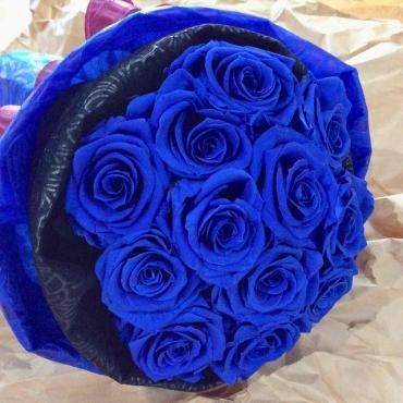 プロポーズに、青いバラのプリザーブドフラワーの花束｜「はなせん」　（群馬県前橋市の花キューピット加盟店 花屋）のブログ