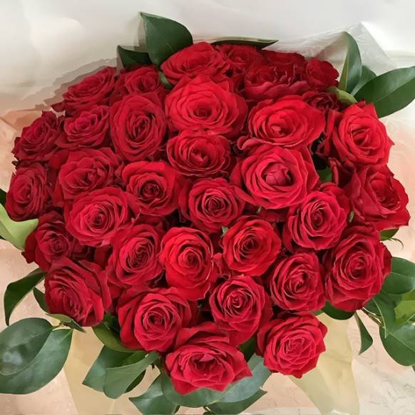赤バラ３３本の花束