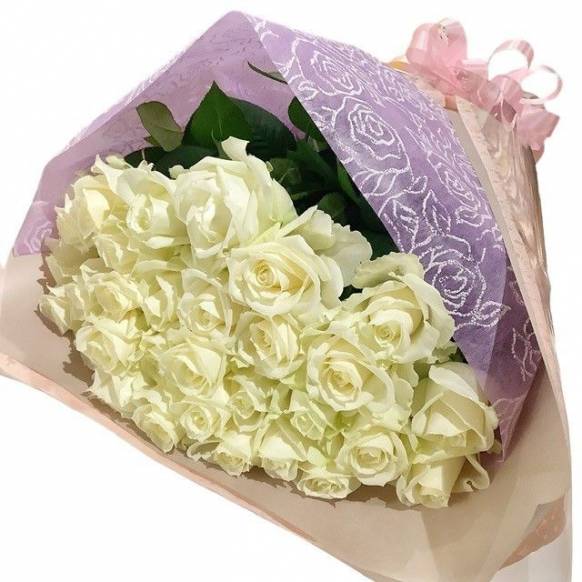 白バラ30本の花束